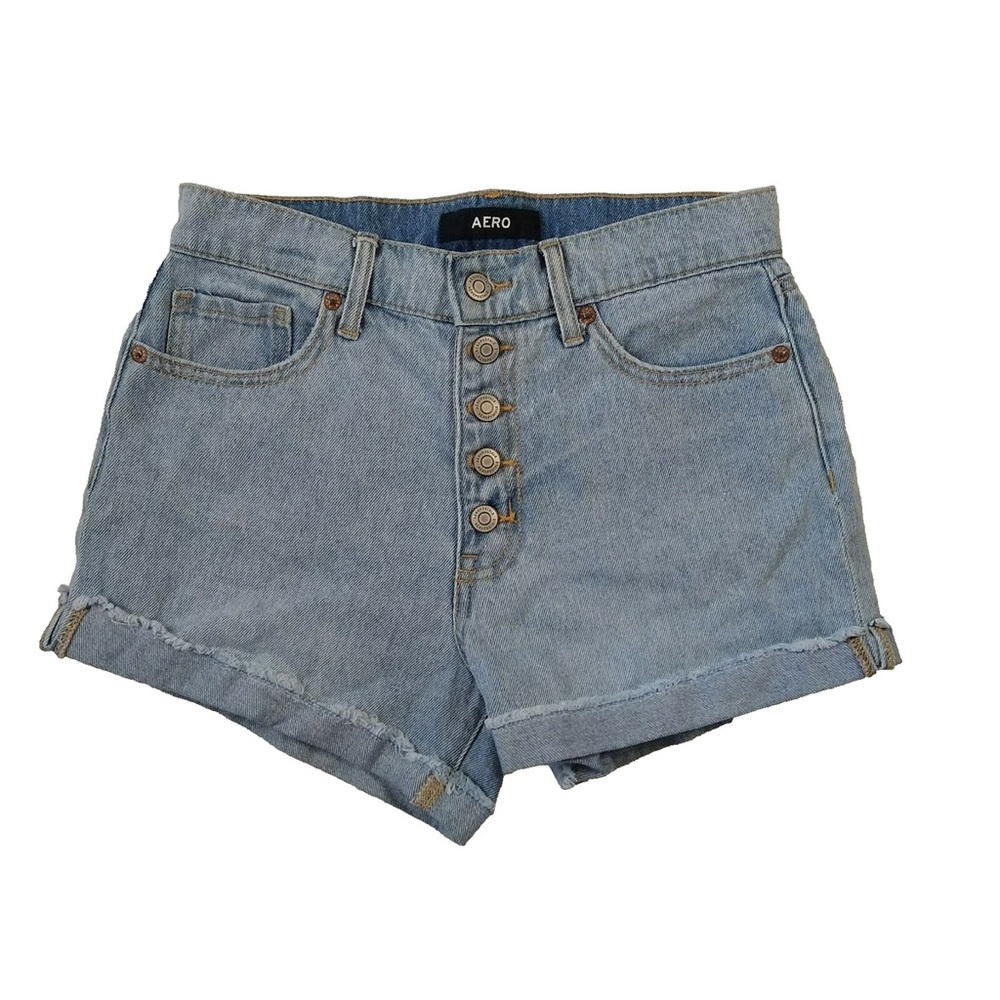 Aero Women's Light Blue Denim Jean Shorts